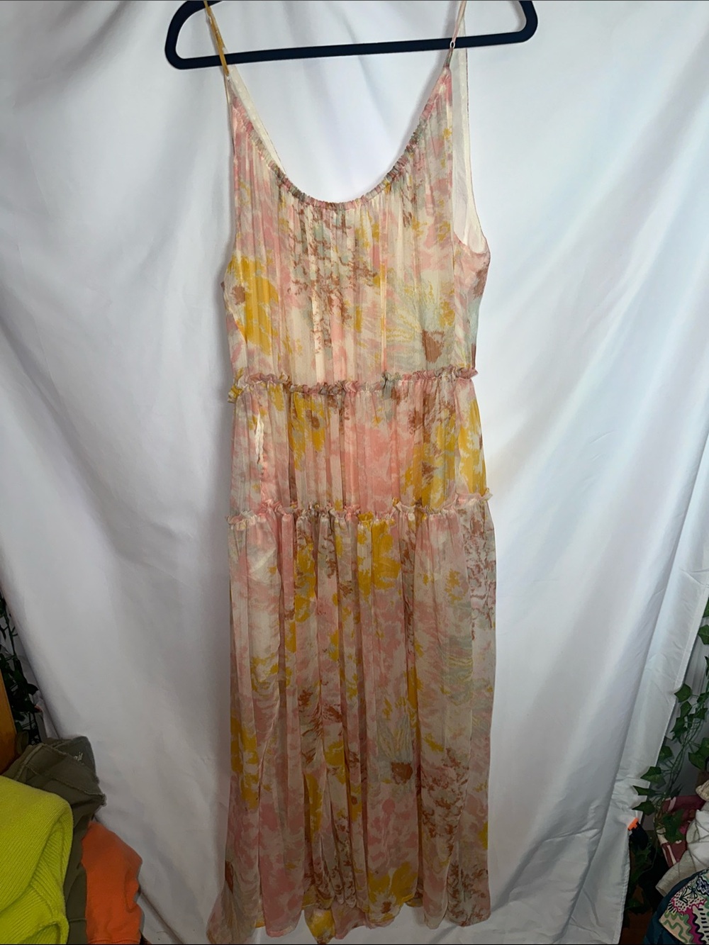 Free People Pink and Yellow Floral Tiered Maxi dress - Picture 7 of 7